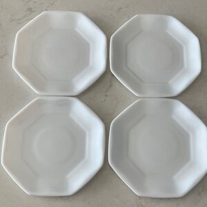Set of 4 Small Vintage Arcopal Octagonal 7 1/2” Plates